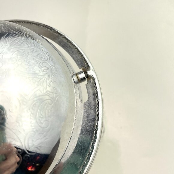 Vintage Caviar Server Silverplate Butter Swivel Dome Top Filigree Legs England - Picture 5 of 13